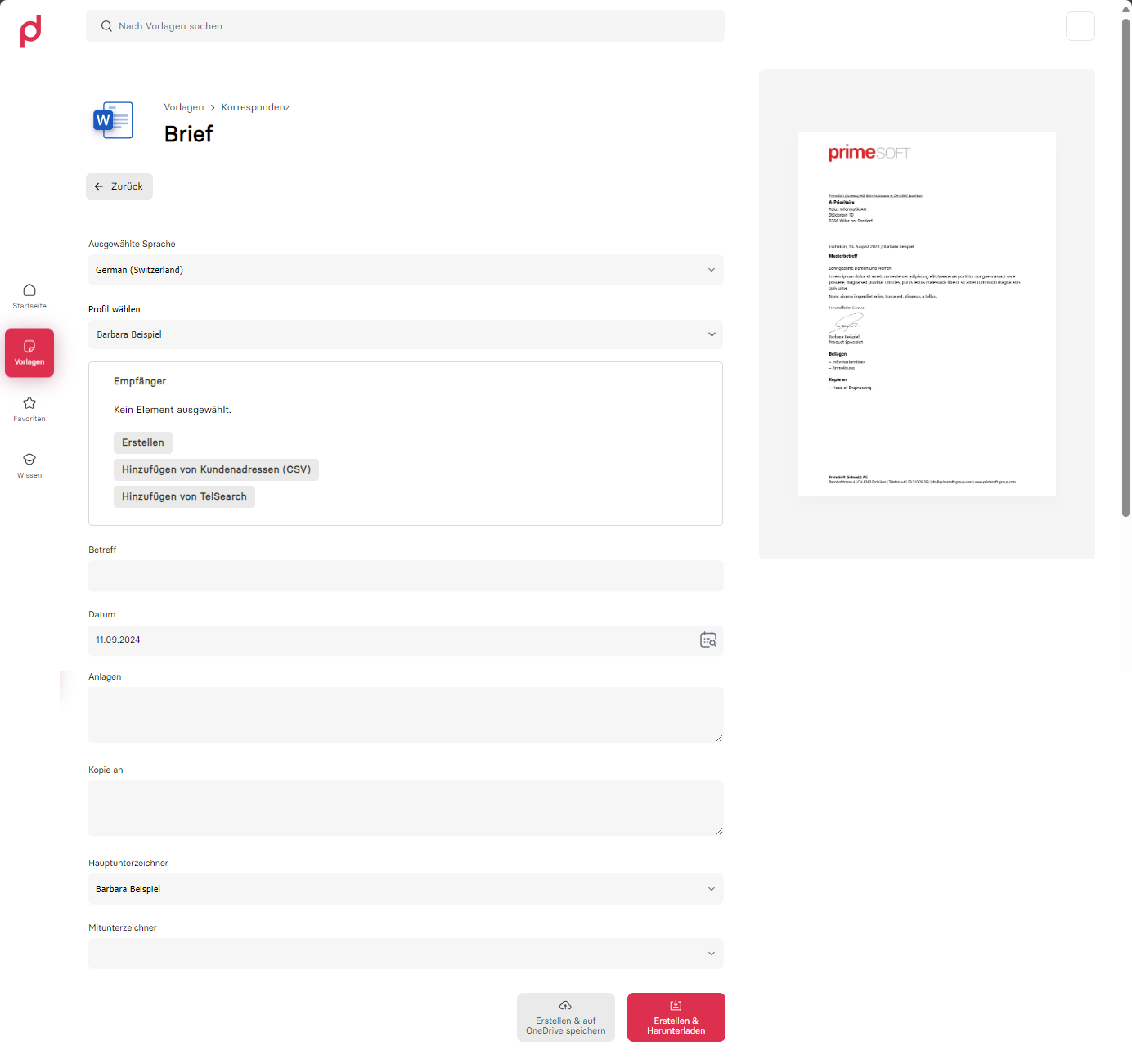 Fill in the properties dialog