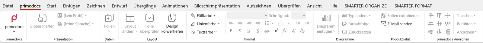primedocs tab in PowerPoint